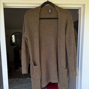 Bobeau Textured Brown Cardigan